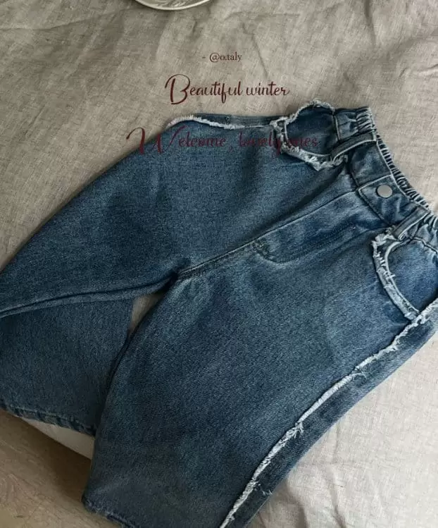 Otaly - Korean Children Fashion - #kidzfashiontrend - 3692 Fleece Jeans - 2