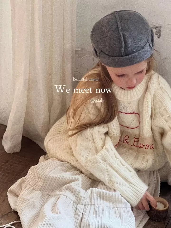 Otaly - Korean Children Fashion - #littlefashionista - 3655Embroidery Over Knit Tee - 2