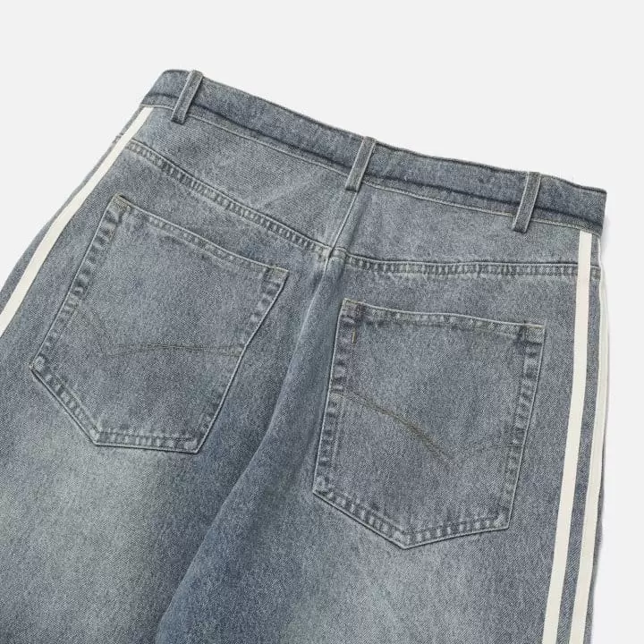 Our Room - Korean Women Fashion - #momslook - Wide Line Jeans - 6
