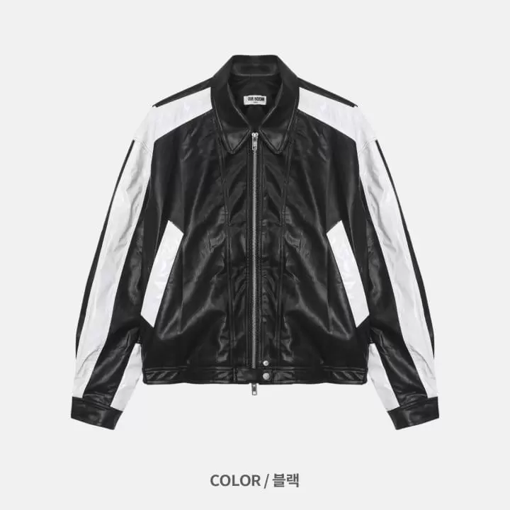 Our Room - Korean Women Fashion - #momslook - Enamel Rider Jacket - 2