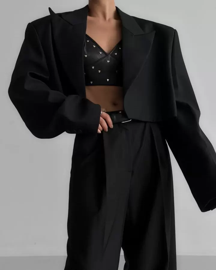 Paper Moon - Korean Women Fashion - #womensfashion - high waist one pleated wide trousers - 4
