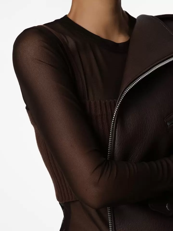 Paper Moon - Korean Women Fashion - #momslook - mesh sheer long sleeved t ~ shirt - 3