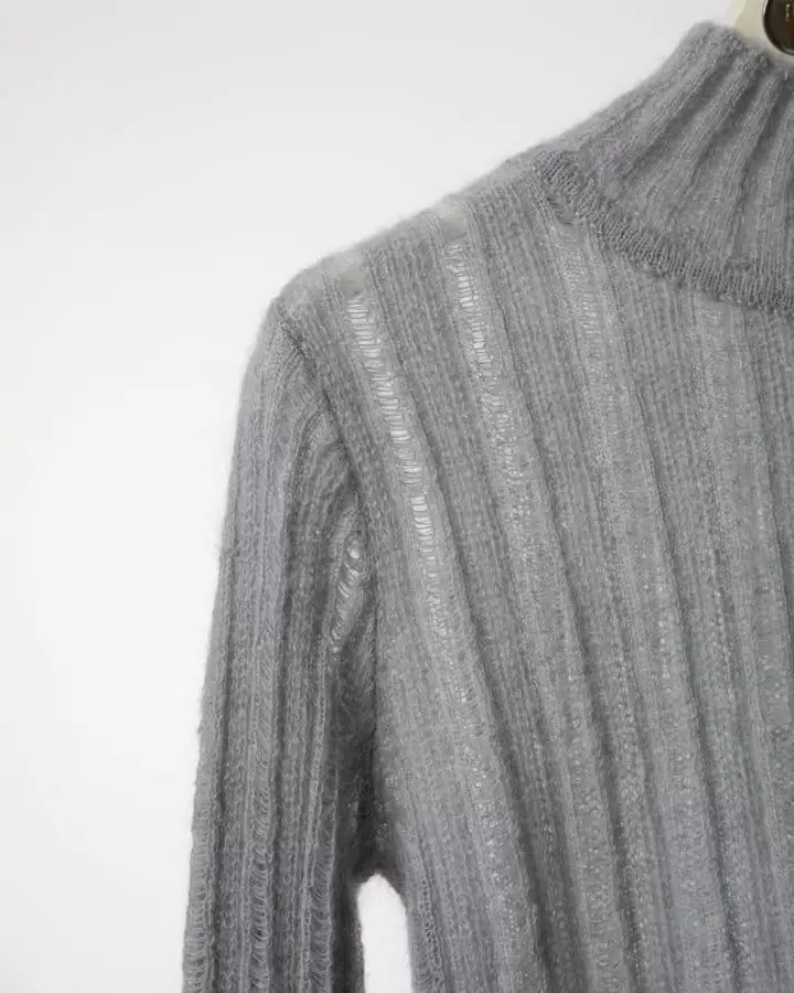 Paper Moon - Korean Women Fashion - #momslook - baby alpaca blend sheer mockneck knit top - 3