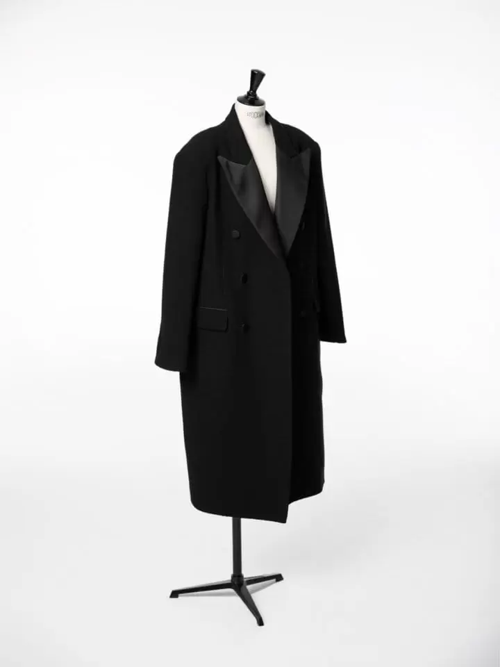 Paper Moon - Korean Women Fashion - #momslook - LUX Tuxedo satin peaked lapel tweed double breasted coat - 6