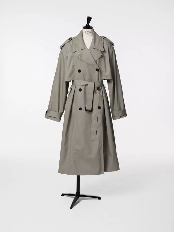 Paper Moon - Korean Women Fashion - #momslook - padded detail oversized double breasted trench coat - 2