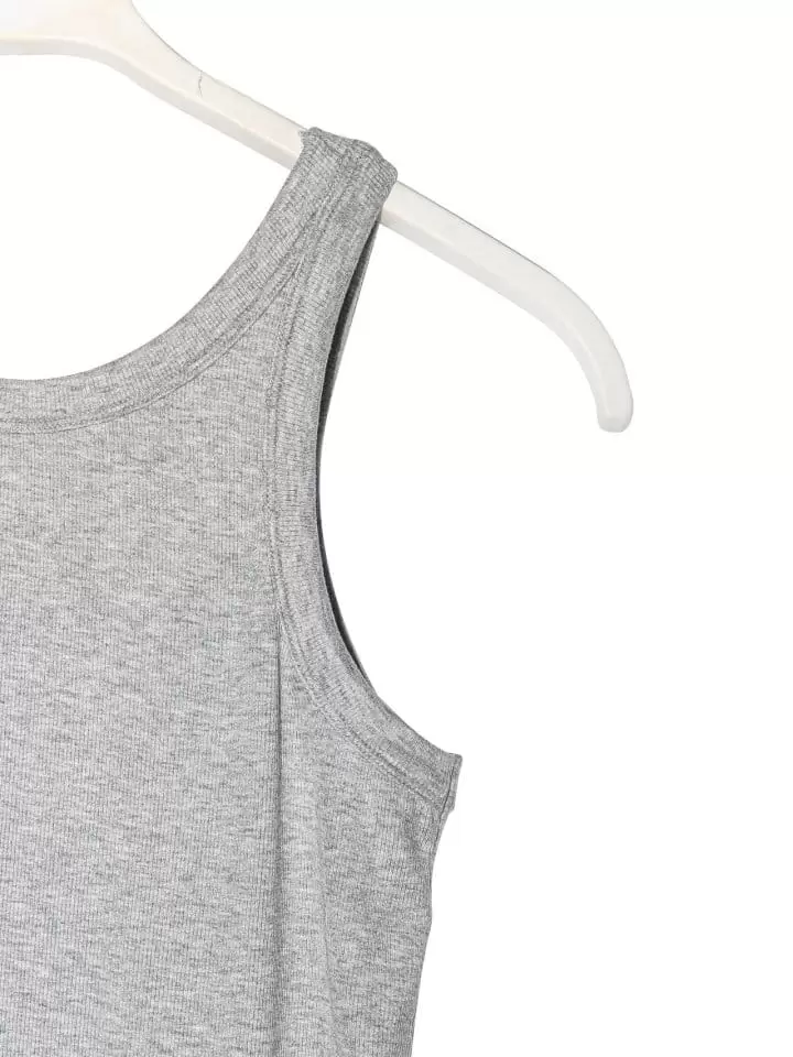 Paper Moon - Korean Women Fashion - #momslook - ribbed cropped tank sleeveless top - 10