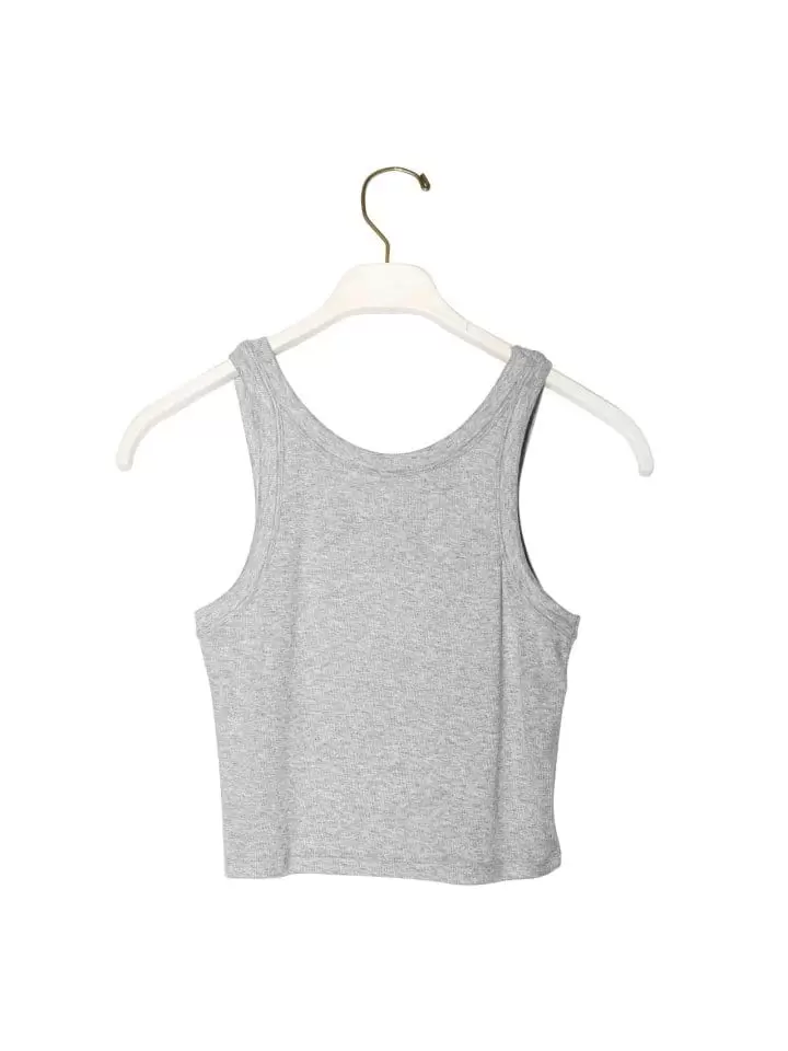 Paper Moon - Korean Women Fashion - #momslook - ribbed cropped tank sleeveless top - 6