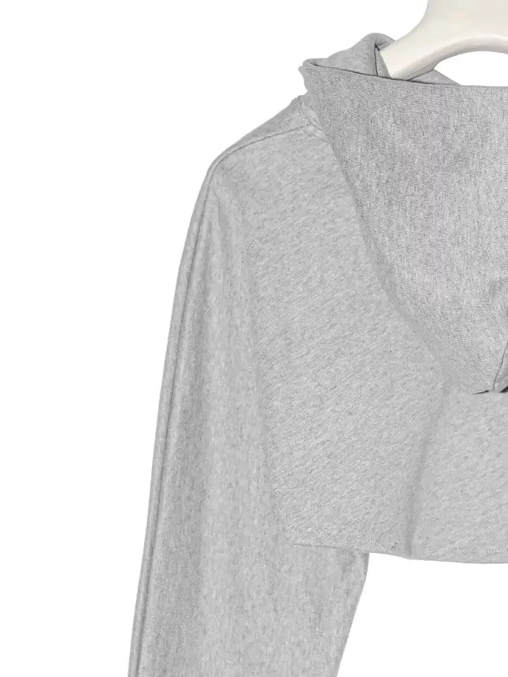 Paper Moon - Korean Women Fashion - #momslook - bolero detail cropped sweat hoodie - 9