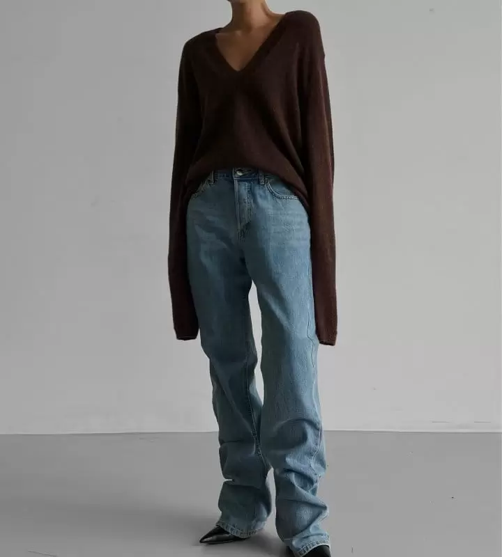 Paper Moon - Korean Women Fashion - #momslook - maxi length button fly boyfriend jeans - 2
