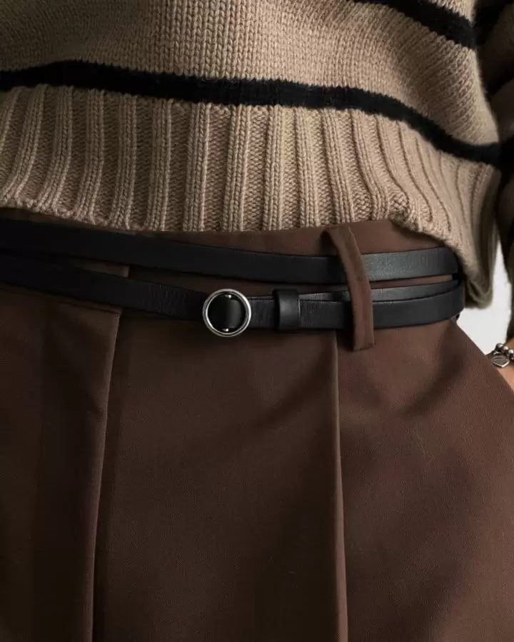 Paper Moon - Korean Women Fashion - #momslook - classic thin leather maxi belt