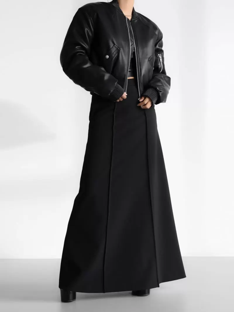 Paper Moon - Korean Women Fashion - #momslook - pin ~ tuck detail maxi flared skirt - 10