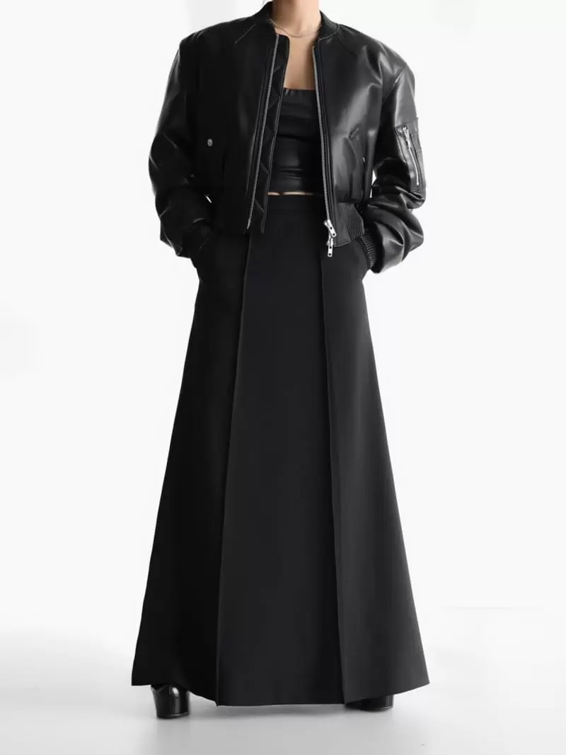Paper Moon - Korean Women Fashion - #momslook - pin ~ tuck detail maxi flared skirt - 8