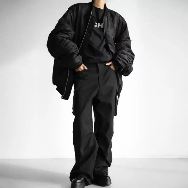 Paper Moon - Korean Women Fashion - #womensfashion - LUX heavy texture wide cargo trousers - 4