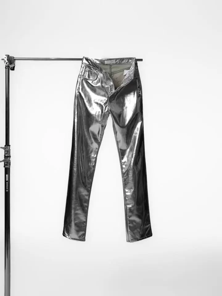 Paper Moon - Korean Women Fashion - #momslook - patent vegan leather coated straight pants