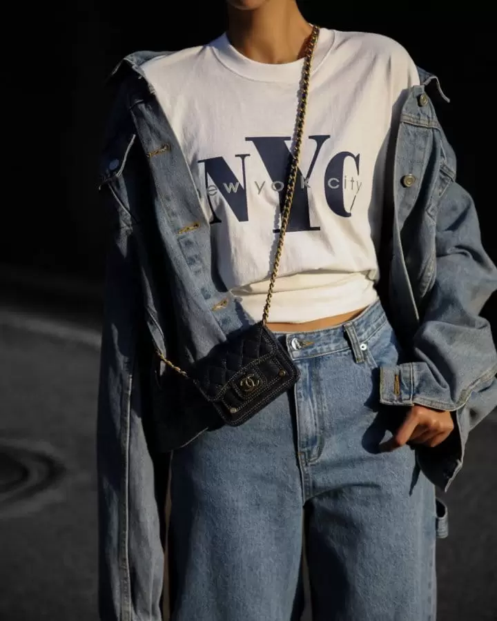 Paper Moon - Korean Women Fashion - #momslook - NYC vintage print t  shirt - 3