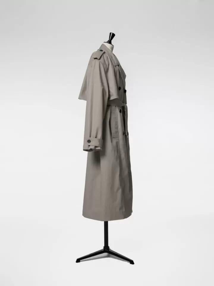 Paper Moon - Korean Women Fashion - #pursuepretty - padded detail oversized double breasted trench coat - 8