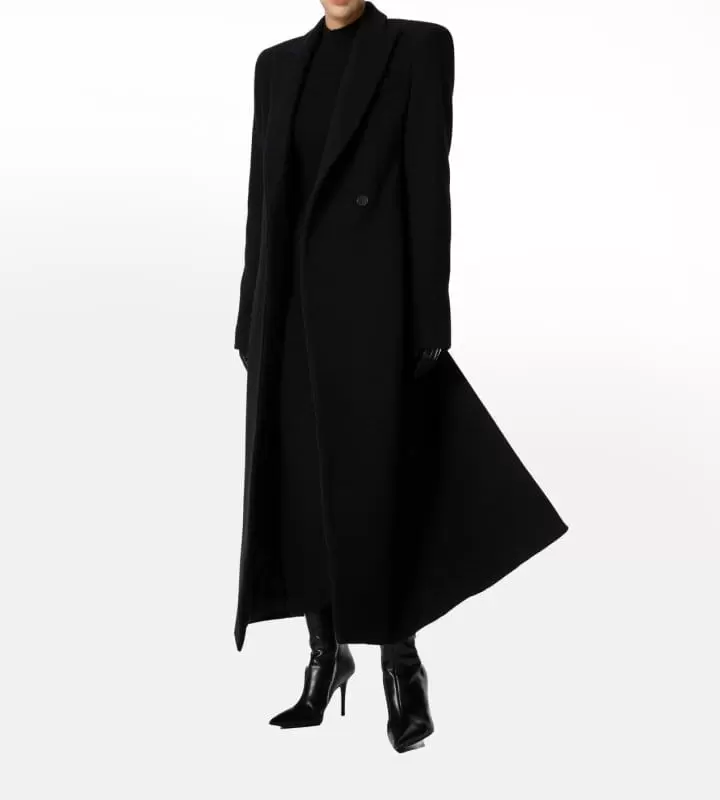 Paper Moon - Korean Women Fashion - #pursuepretty - virgin 100 % wool peak lapel tailored maxi coat - 5