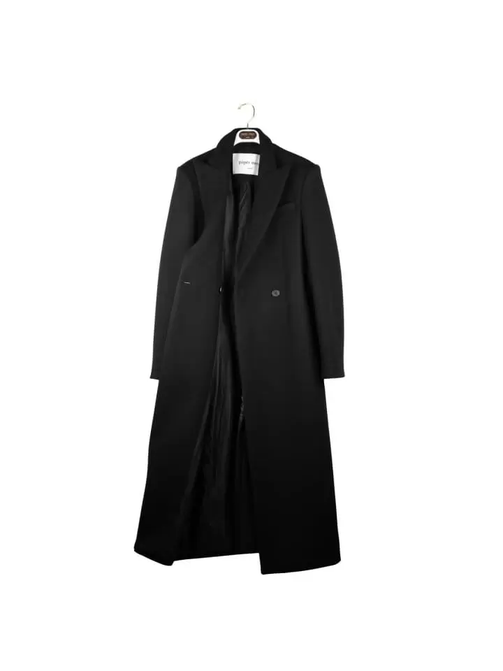 Paper Moon - Korean Women Fashion - #thatsdarling - virgin 100 % wool peak lapel tailored maxi coat - 9