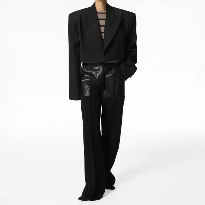 Paper Moon - Korean Women Fashion - #thatsdarling - wool peaked lapel buttonless cropped blazer