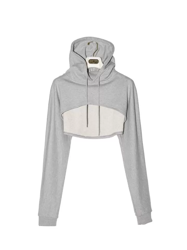 Paper Moon - Korean Women Fashion - #thelittlethings - bolero detail cropped sweat hoodie - 2