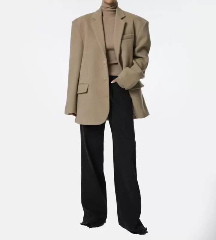 Paper Moon - Korean Women Fashion - #vintageinspired - LUX camel blend wool oversized single blazer - 2