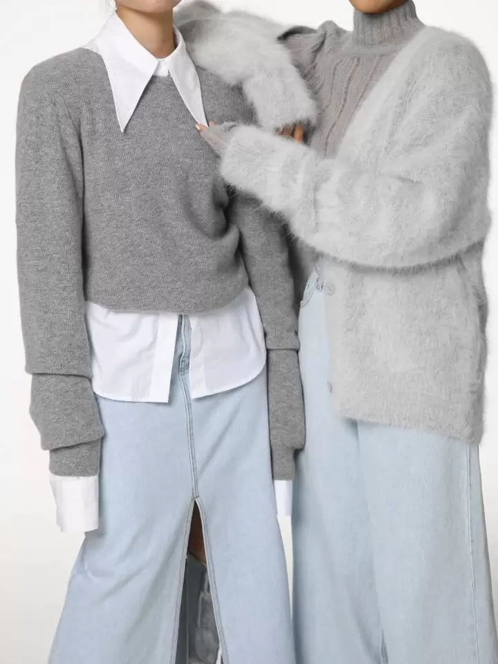 Paper Moon - Korean Women Fashion - #womensfashion - cashmere back twist drape knit top - 5