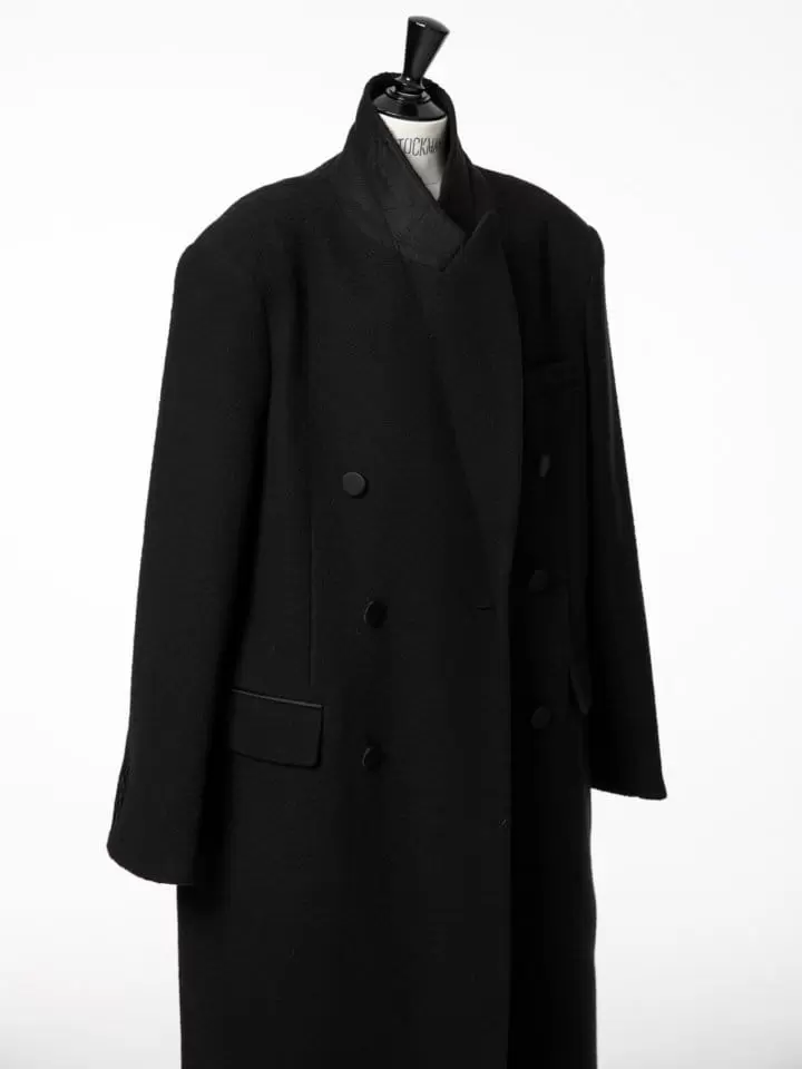Paper Moon - Korean Women Fashion - #womensfashion - LUX Tuxedo satin peaked lapel tweed double breasted coat - 8