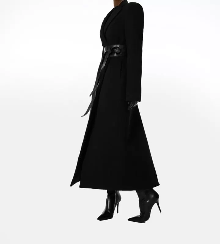 Paper Moon - Korean Women Fashion - #womensfashion - virgin 100 % wool peak lapel tailored maxi coat - 2