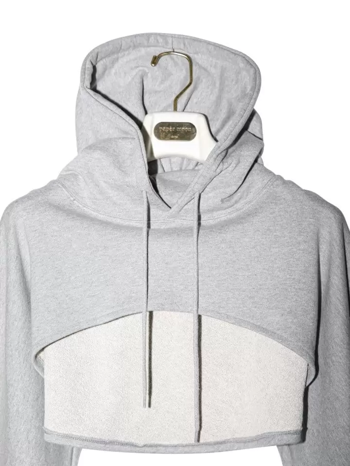 Paper Moon - Korean Women Fashion - #momslook - bolero detail cropped sweat hoodie - 4