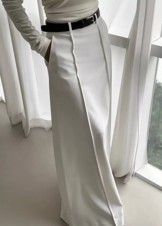Paper Moon - Korean Women Fashion - #womensfashion - pin ~ tuck detail maxi flared skirt