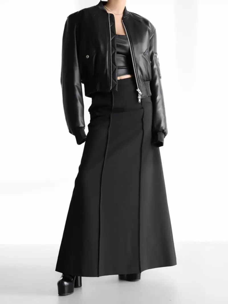 Paper Moon - Korean Women Fashion - #womensfashion - pin ~ tuck detail maxi flared skirt - 11