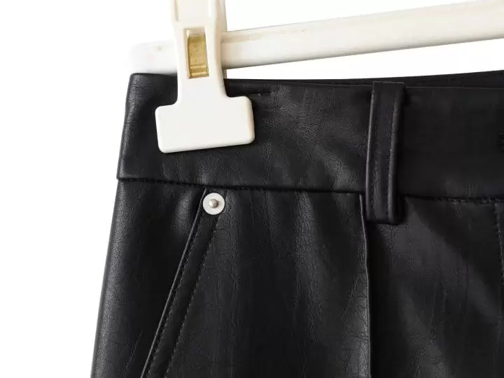 Paper Moon - Korean Women Fashion - #womensfashion - lambskin touch bi fabric wide trousers - 11