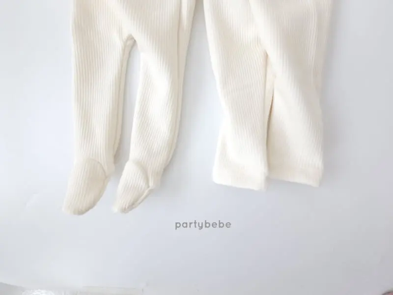 Party Kids - Korean Children Fashion - #designkidswear - Creamt Foot Leggings - 4