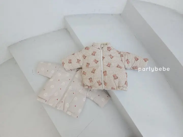 Party Kids - Korean Children Fashion - #fashionkids - Heart Bear Padding Jumper - 2