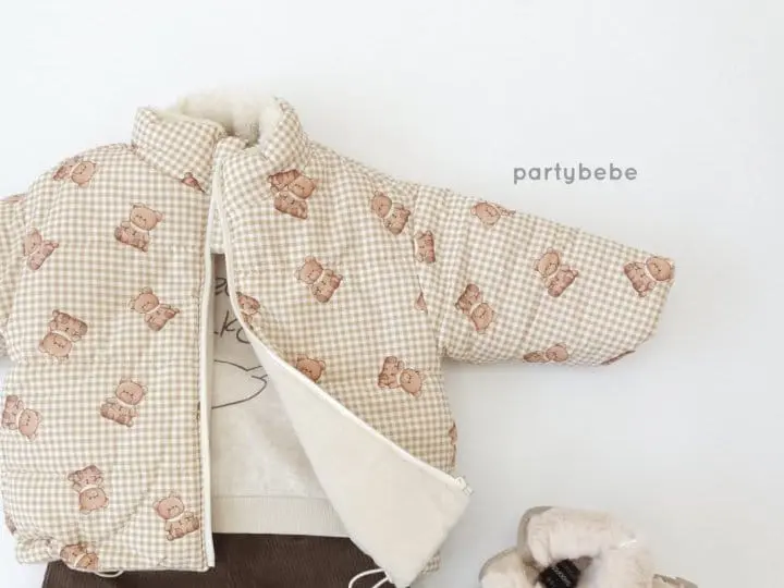 Party Kids - Korean Children Fashion - #fashionkids - Chgeck Bear Padding Jumper