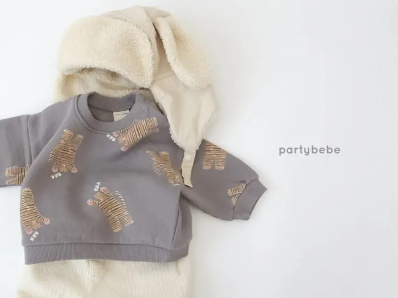 Party Kids - Korean Children Fashion - #kidsshorts - Tiger Sweatshirt - 3