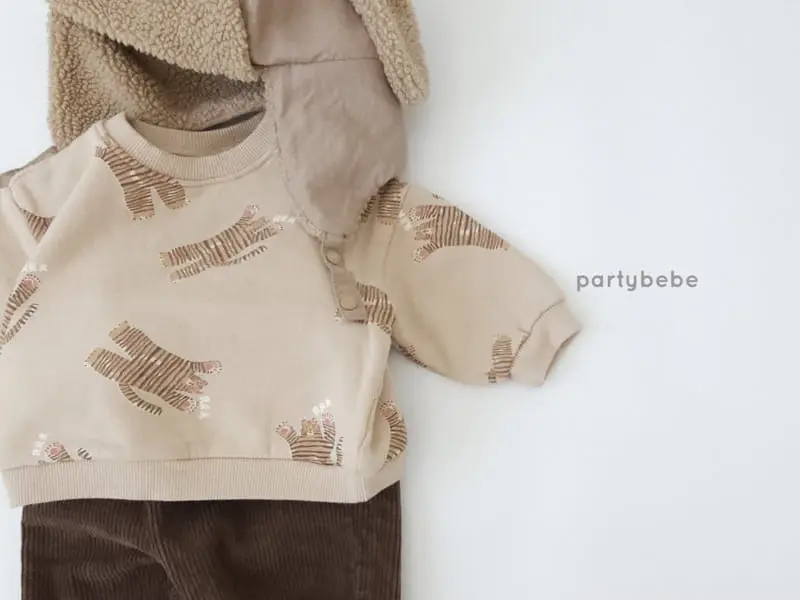 Party Kids - Korean Children Fashion - #kidsshorts - Tiger Sweatshirt - 4