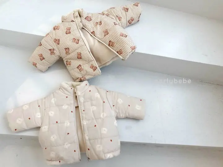Party Kids - Korean Children Fashion - #kidsstore - Chgeck Bear Padding Jumper - 3