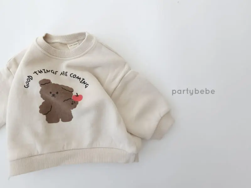 Party Kids - Korean Children Fashion - #prettylittlegirls - Apple Bear Sweatshirt