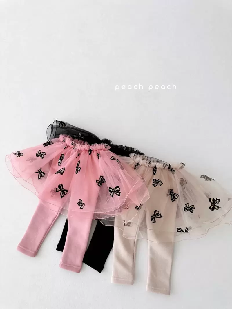 Peach Peach - Korean Children Fashion - #kidzfashiontrend - Ribbon Tutu Skirt Leggings - 6