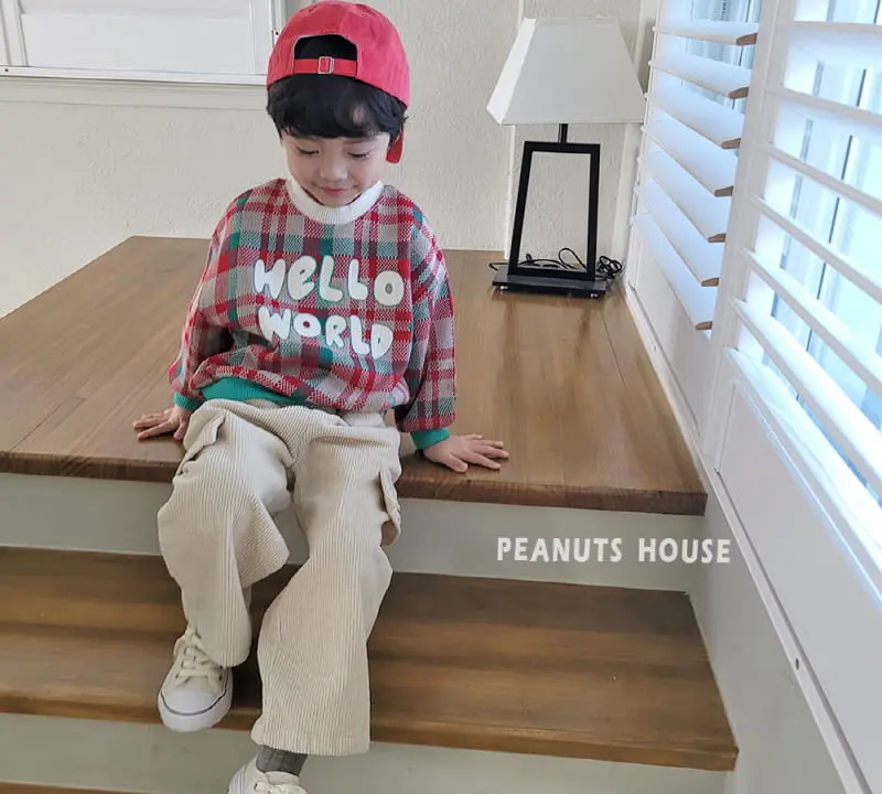 Peanuts - Korean Children Fashion - #littlefashionista - Check Knit Tee