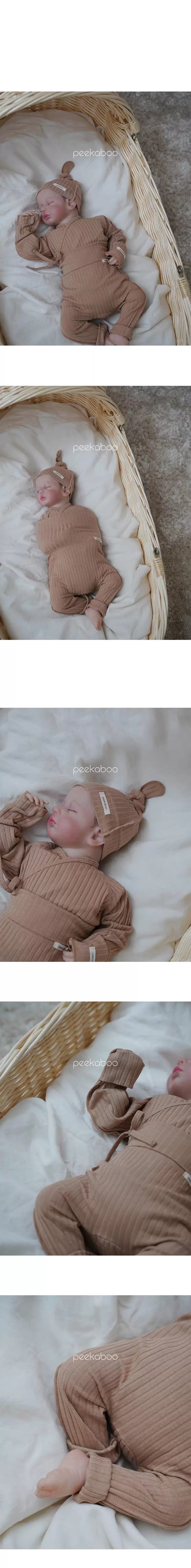 Peekaboo - Korean Baby Fashion - #babyoutfit - My Benet Pants Hat Set - 6