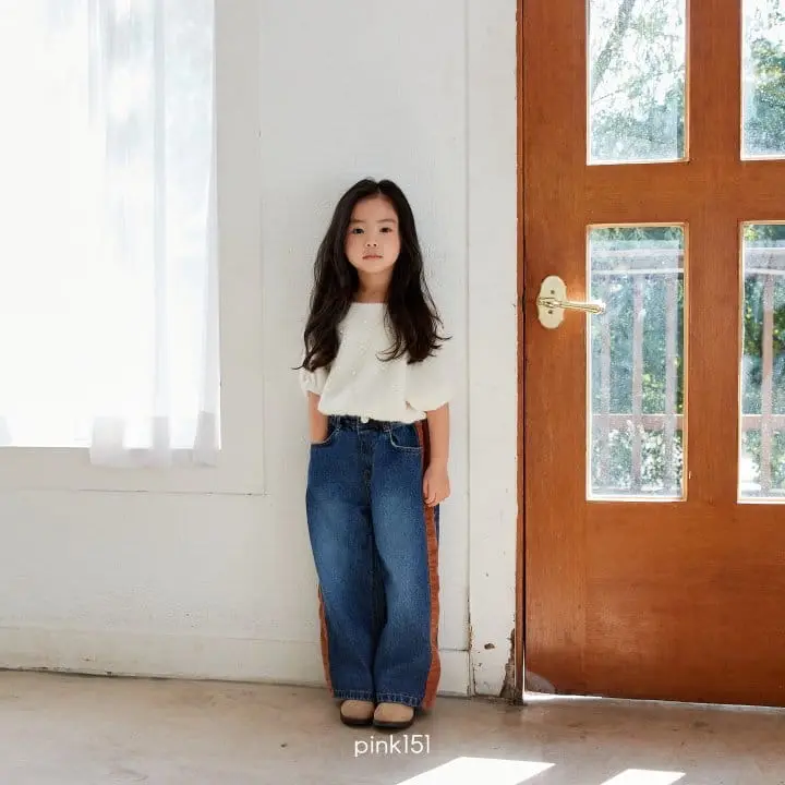 Pink151 - Korean Children Fashion - #fashionkids - Pearl Short Sleeves Knit Tee - 6