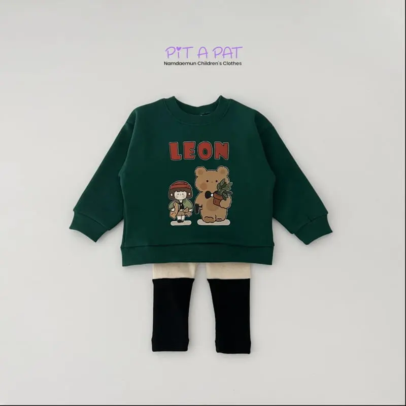 Pitapat - Korean Children Fashion - #kidsshorts - Bear Leon Leggings Top Bottom Set - 5