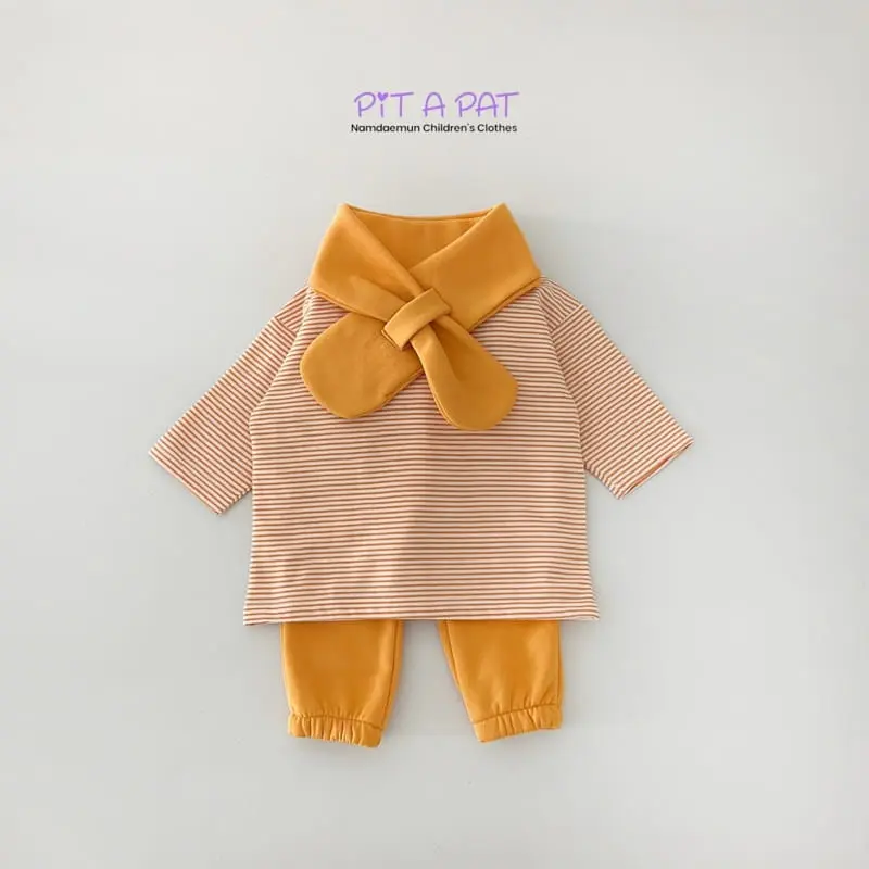 Pitapat - Korean Children Fashion - #kidsshorts - 7Broight Top Bottom Scarf Set - 4