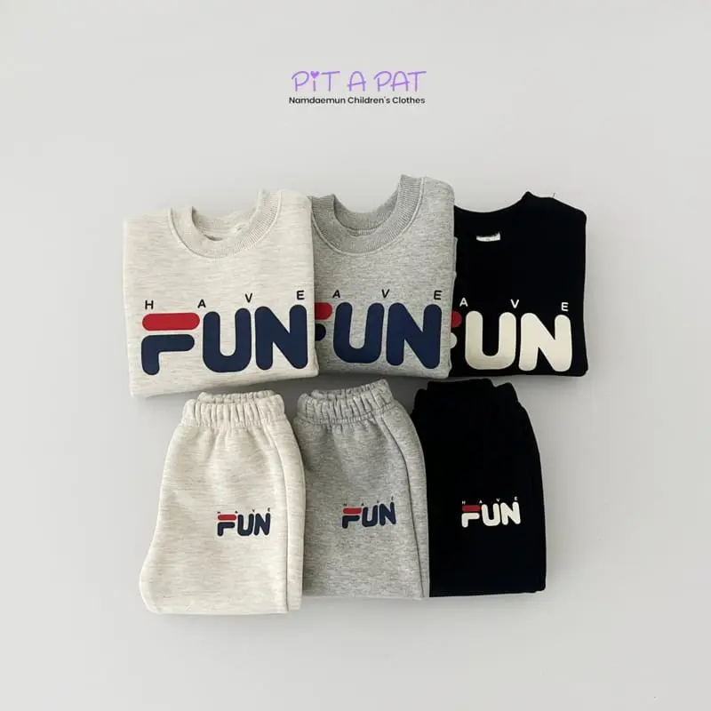Pitapat - Korean Children Fashion - #toddlerclothing - Have Fun Top Bottom Set - 2