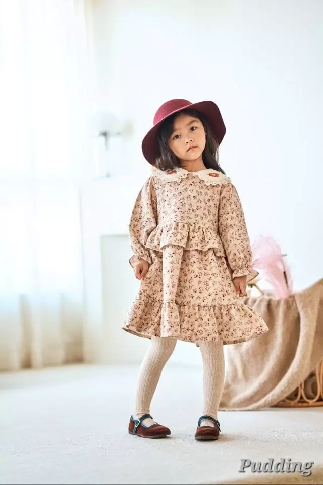 Pudding - Korean Children Fashion - #kidzfashiontrend - Collar Embroidery One-piece - 4