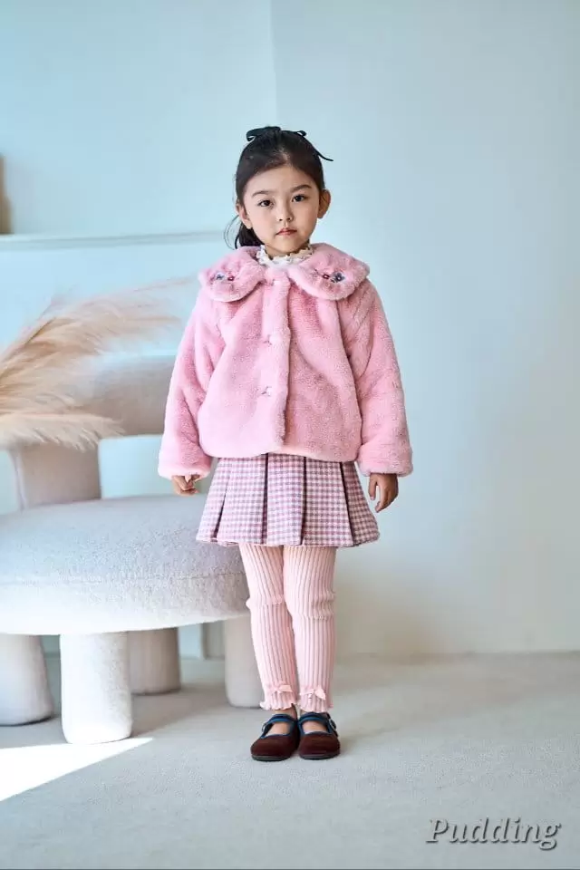 Pudding - Korean Children Fashion - #childrensboutique - Mink Embroidery Coat - 5