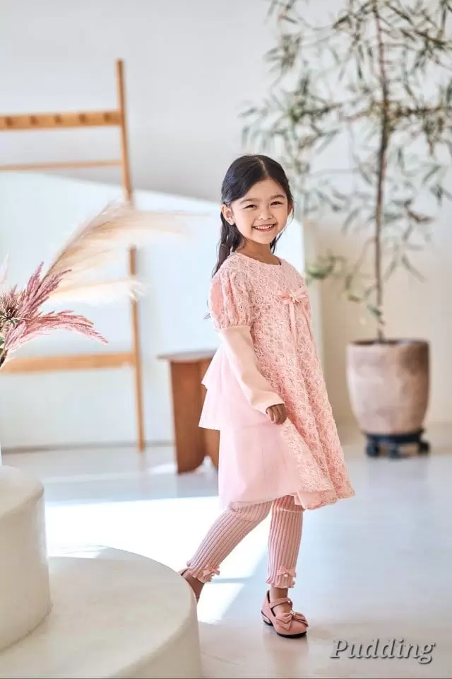 Pudding - Korean Children Fashion - #kidsshorts - Waffle One-piece - 6