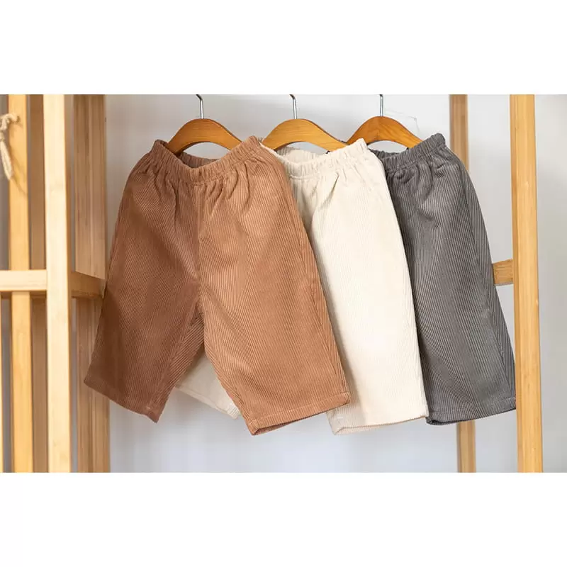 Raykids - Korean Children Fashion - #kidzfashiontrend - Capri Corduroy Panpan Pants - 3